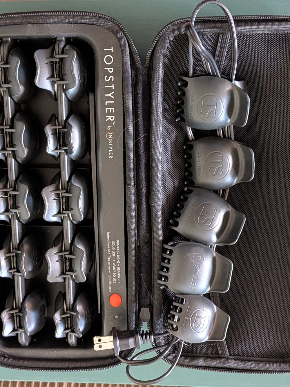 TopStyler by Instyler Black Heated Roller Set with Case